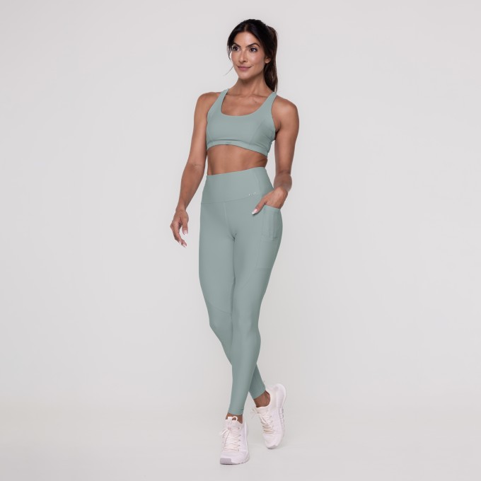 Legging com Bolsos Laterais Verde Noroeste À La Vie - OUI!