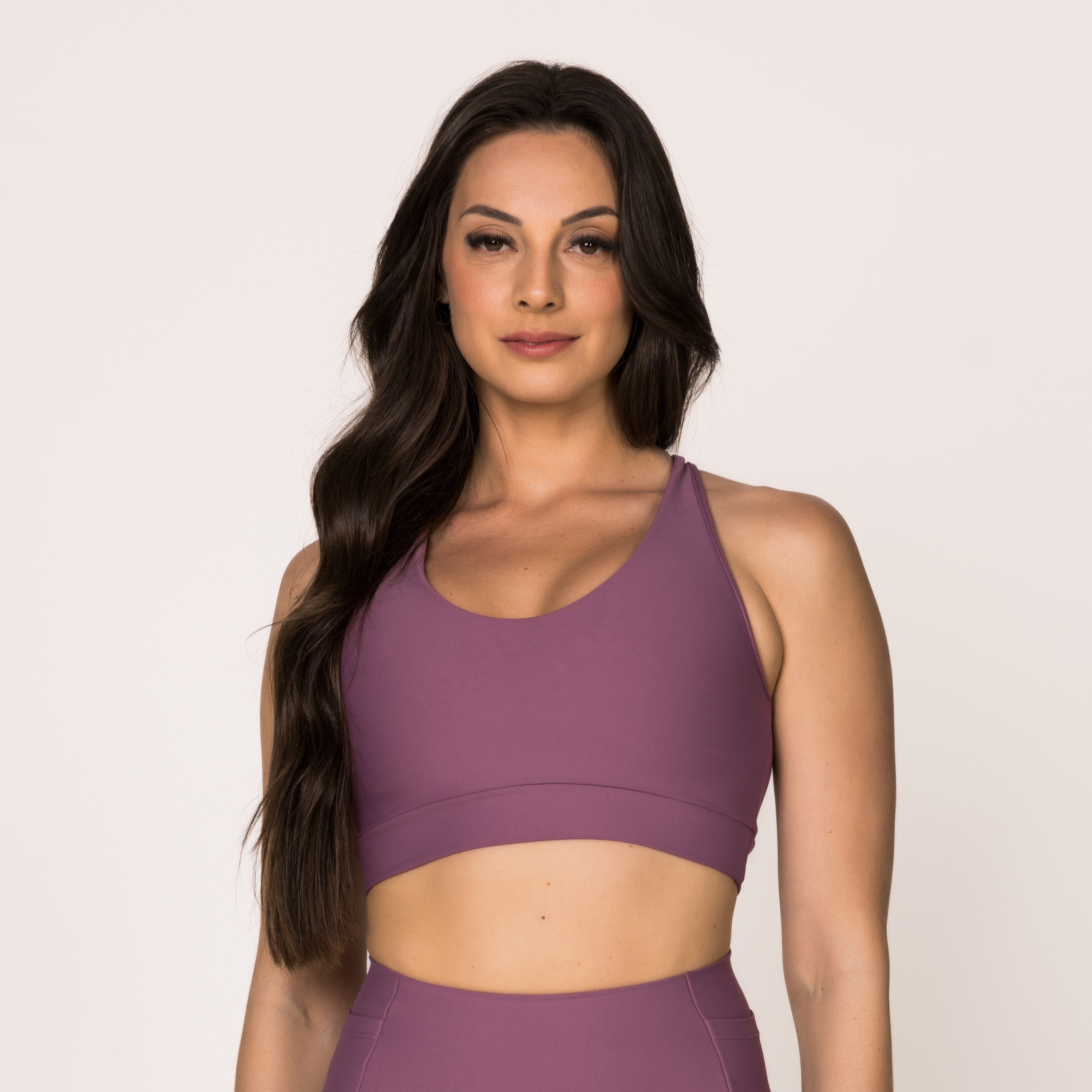 Top Cruzado Costas com Regulagem Rosa Matte